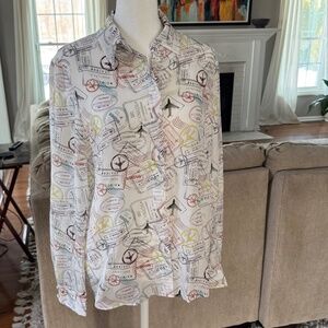 Alice & Olivia Silk Button Down Blouse